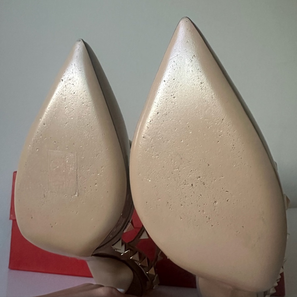 Valentino Rockstud Ankle Strap Pump 100 Mm Size 37 Poudre - Picture 6 of 8
